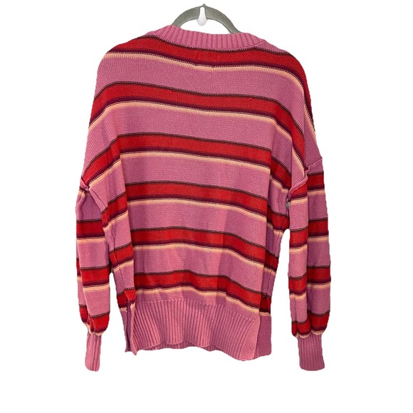 BDG Urban Outfitters Charlie Pullover Crew Sweater Oversized Striped Pink S - Picture 3 of 7